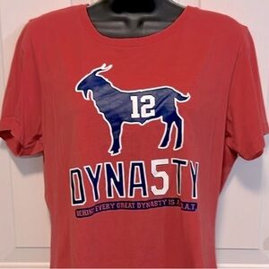 🏈 VTG NEW ENGLAND PATRIOTS #12 TOM BRADY COTTON DYNASTY GOAT TSHIRT Women’s XXL